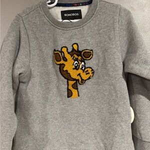 Bonobos Gray and Yellow Giraffe Sweatshirt